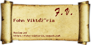Fohn Viktória névjegykártya